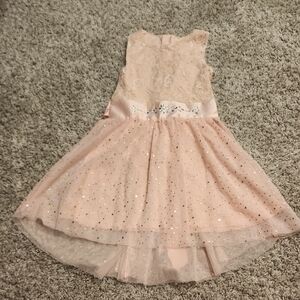Btween Pink Ruffled Tiered Strapless Sundress